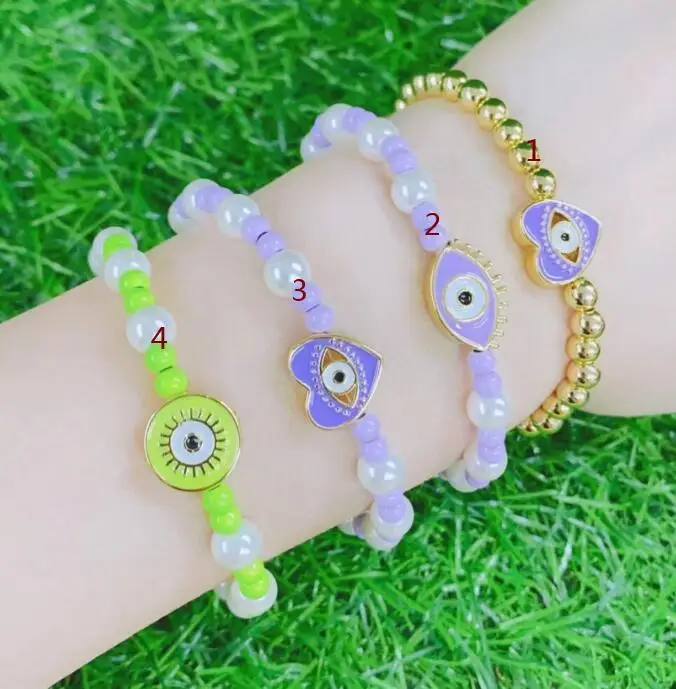 

Hamsa медные бусины в форме сердца, жемчуга, сглаза, CZ бусины, регулируемый браслет, плетеный браслет, веревка s3fs, эластичный браслет из ниток, ю...