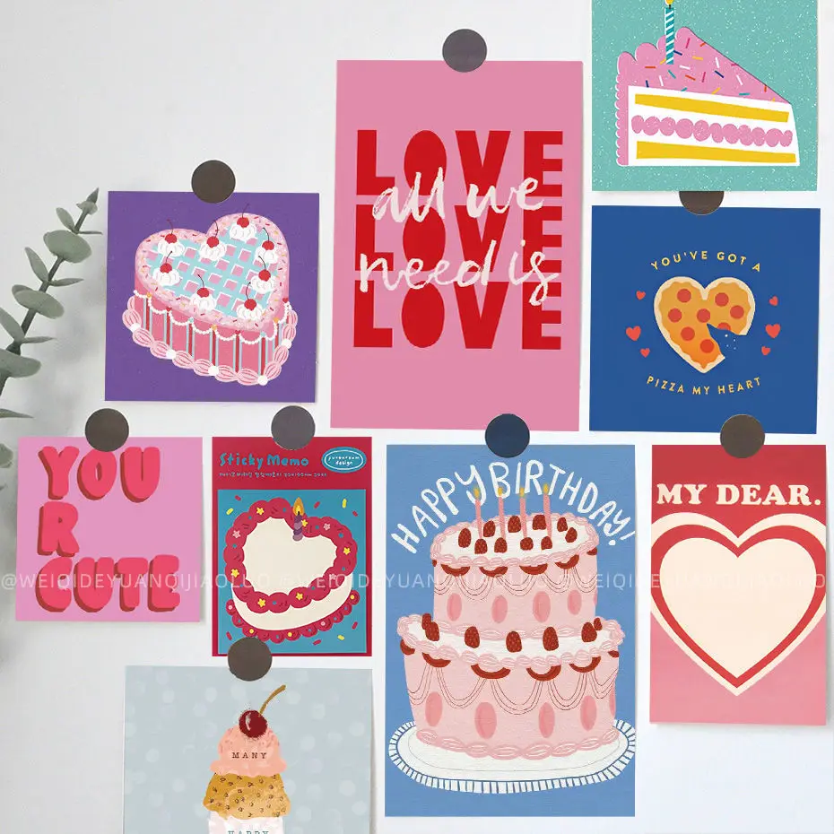 

15pcs Korean Ins Cute Bear Rabbit Postcard Set Diy Cartoon Photo Cards Children's Room Background Kawaii Decorative Card sticker