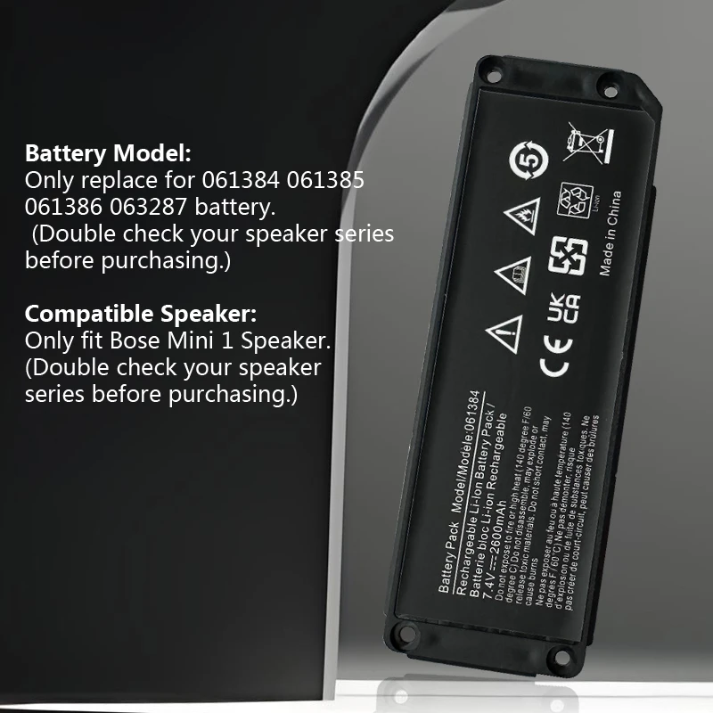 Фото 061384 061385 061386 063404 063287   Аккумулятор для динамика Bluetooth BOSE SoundLink Mini I, аккумуляторная батарея 7,4 В, 2600 мАч №3