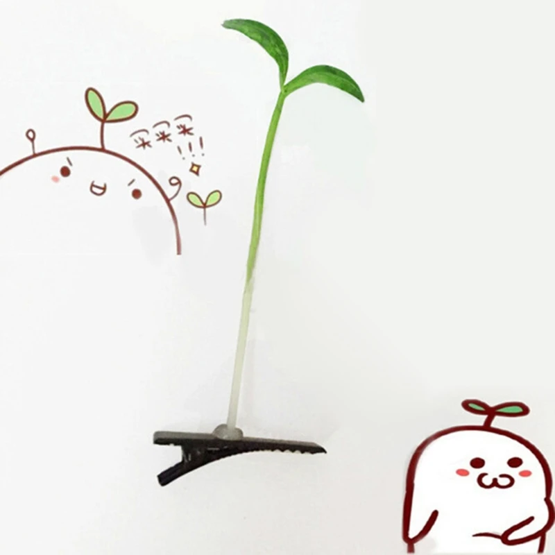 Заколки для утконоса трава растение волосы боковой зажим росток фасоли заколки