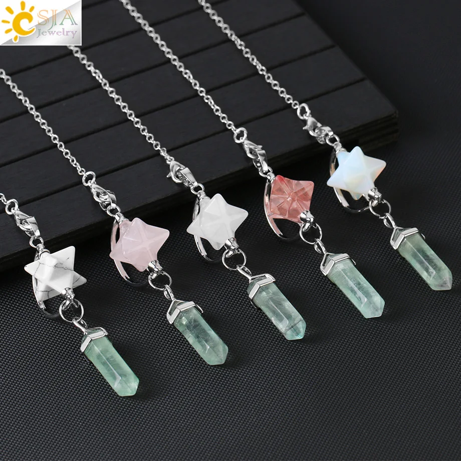 Кристаллы CSJA маятник натуральный зеленый флюорит Divination маятники Камень