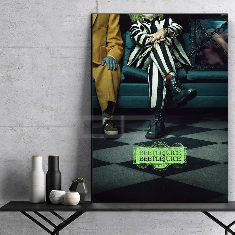 2024 популярные фэнтезийные волшебные фильмы Beetlejuice печать плакатов холст
