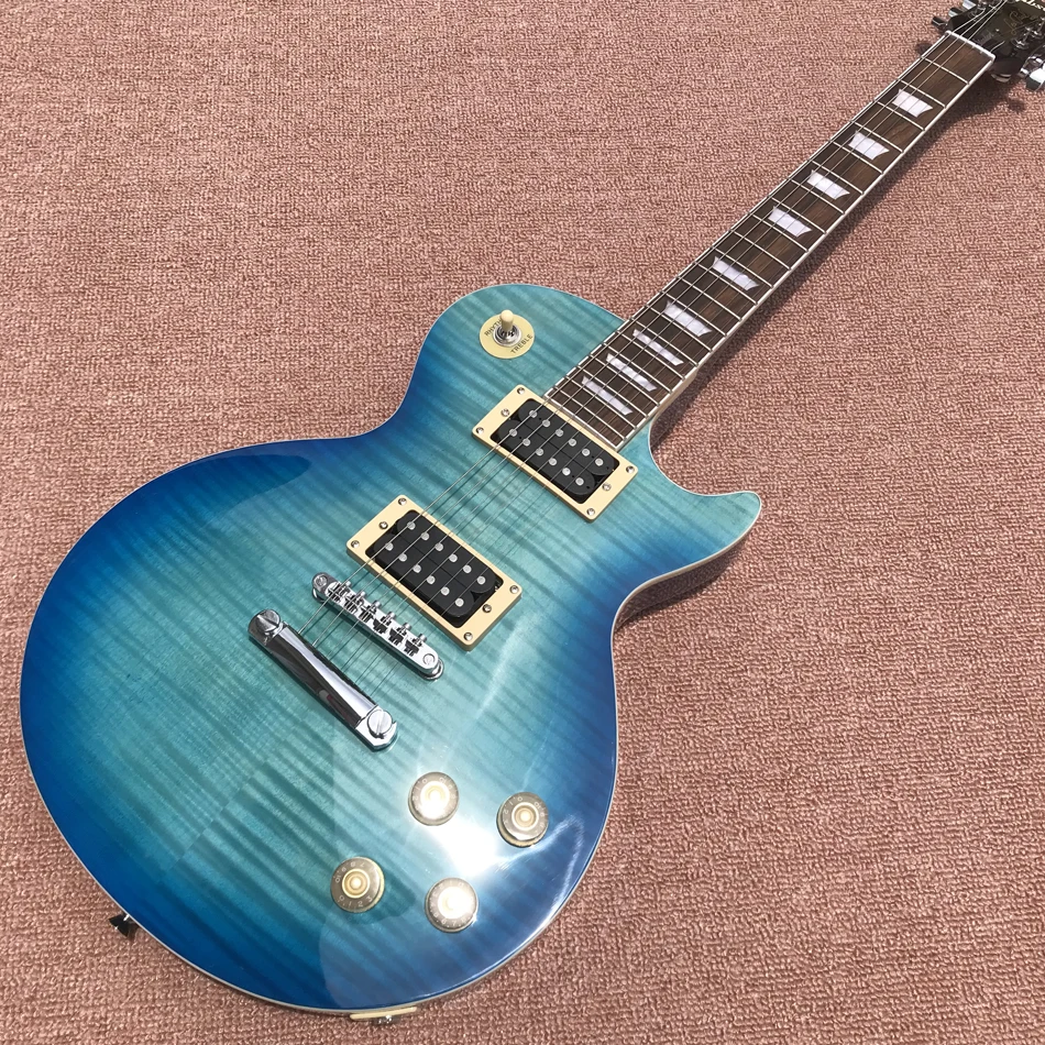 

LP Standard Electric Guitar Tiger Maple Top Chrome Hardware Locking Knob Rosewood Fingerboard High Quality