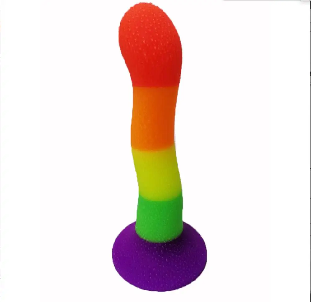 Colorful Lovely Artificial Dildo,silicone imitation Realistic Penis Soft Big Sucker,Female Sex Toys Masturbation S3393