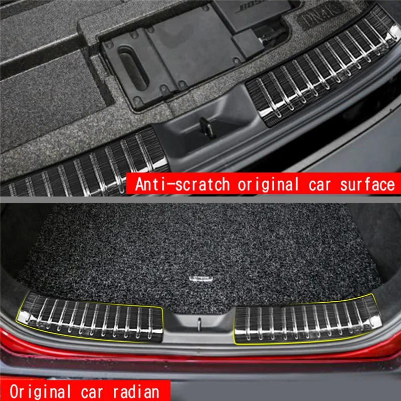 

New Style for-Mazda MX30 2022 Stainless Steel Brushed Trunk Guard Strip Car Inner Rear Bumper Guard Plate Cover Trim RHD