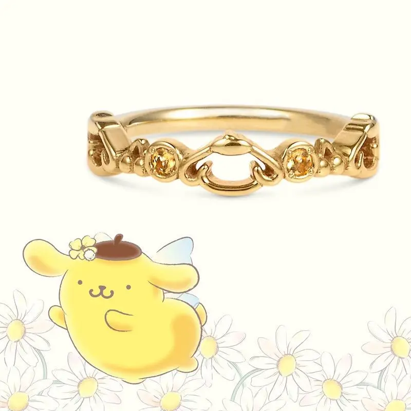 

Kawaii Sanrio Onpompurin Open Ring Ring Ladies Finger Ornaments Simple Cute Fashion Matching Ring Bestie Birthday Holiday Gift