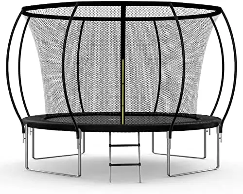 

for Kids with Safety Enclosure Net 12FT 14FT 400LBS Weight Capacity Outdoor Backyards Trampolines with Non-Slip Ladder for Chil