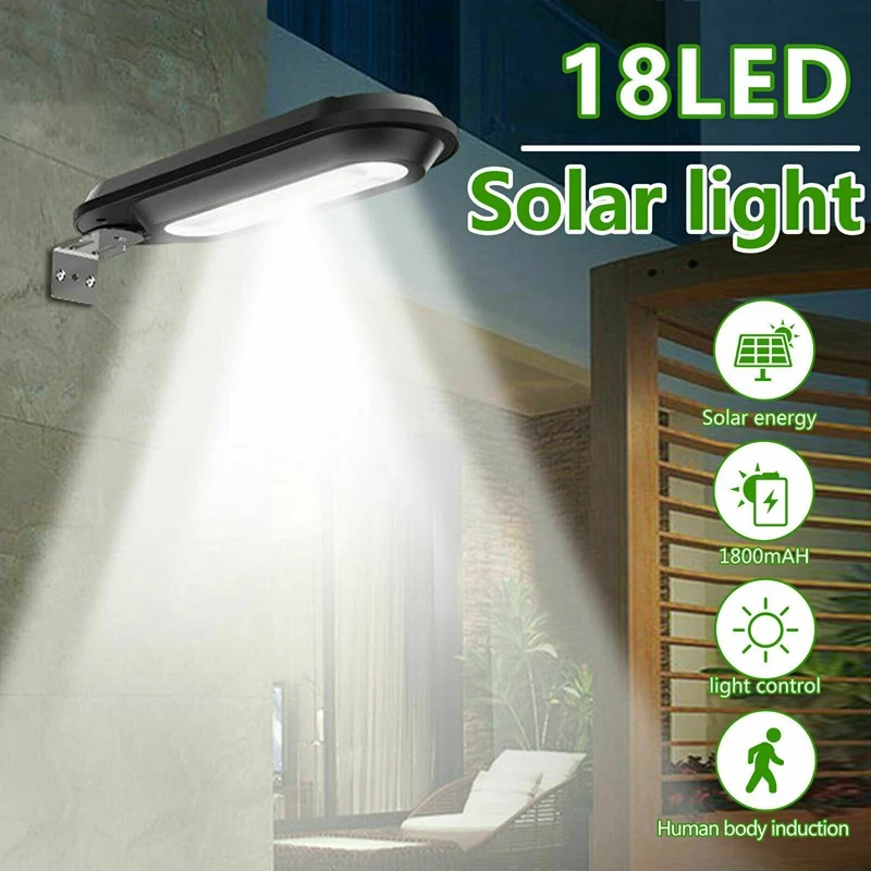 18 LED Solar Power Dusk To Dawn Light Outdoor Yard Garden Wall Lamp Waterproof
