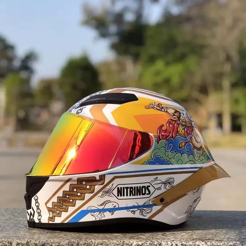 

Новое поступление, мотоциклетный шлем на все лицо, Зимний шлем Saeson для езды на мотоцикле, гоночный мотоциклетный шлем, Белый защитный шлем