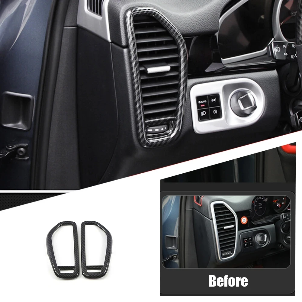 

Для Porsche Cayenne 2018-2022 2023 интерьерный Стайлинг, центр кондиционера, боковая розетка переменного тока, вентиляционная рамка, накладка