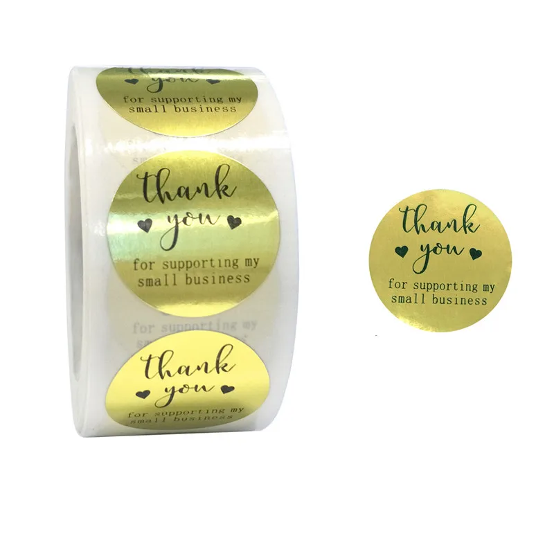 

500Pcs Round Gold Homemade with Love' Stickers Seal Labels Packaging Sticker Candy Dragee Bags Gift Box Wedding Thanks Sticker