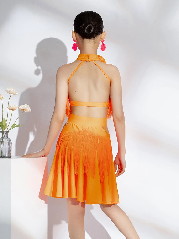 Детский костюм с бахромой для танго и латиноамериканских танцев детский девочек