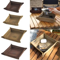 portable outdoor foldable tissue box canvas storage box storage tray canvas pallet sundries storage