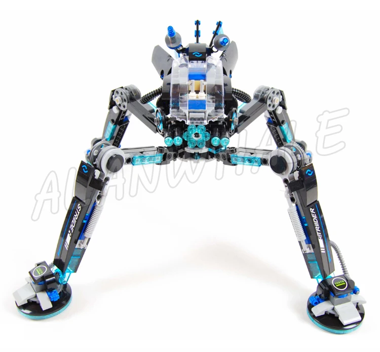 518 шт. набор строительных блоков Shinobi Water Strider Mech Posable Leg Shark Thug 06054 Hover-pad style Feet