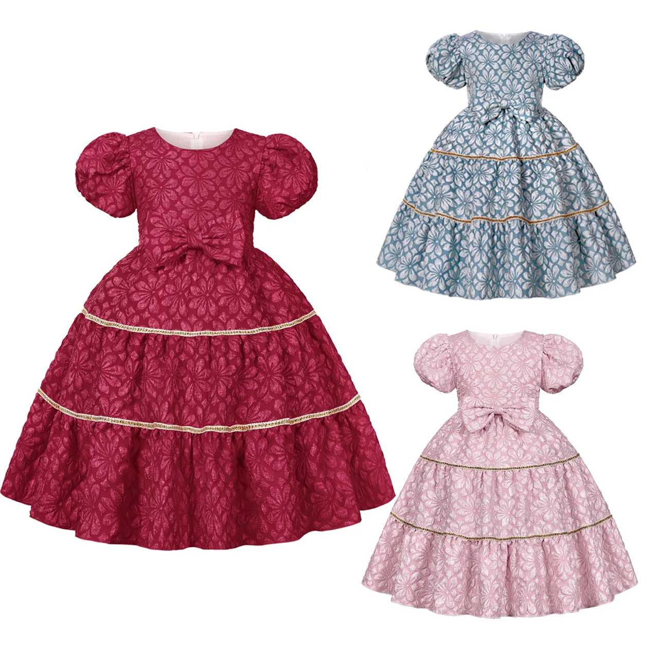 

2-10Y Girls dress Baby Girl Princess Dress Tulle Toddler Girl Party Wedding Vestido Floral Tutu Pageant Birthday Baby Clothes