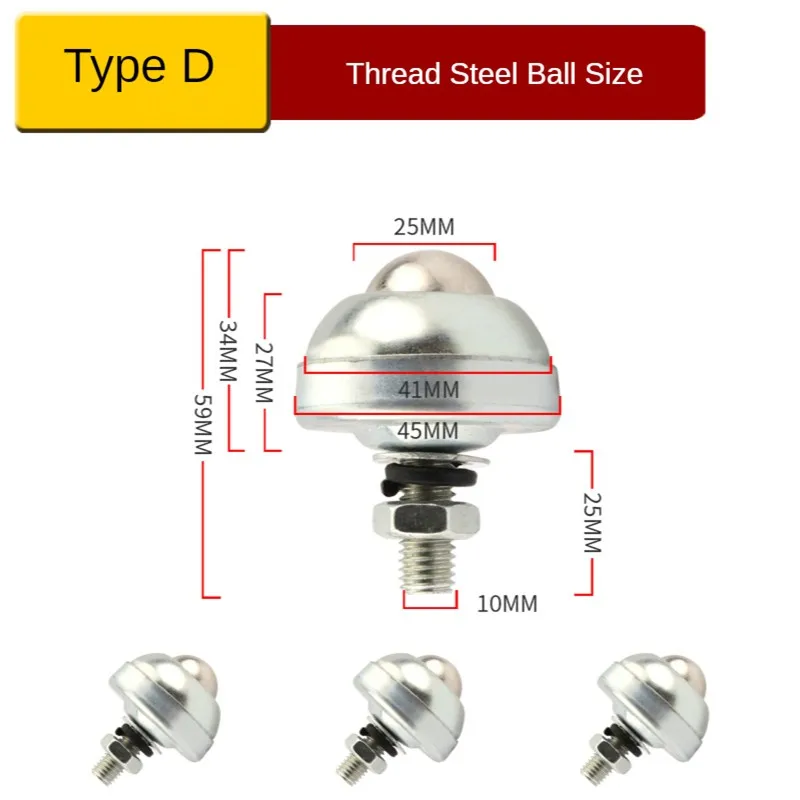 

4 Pcs/Lot Thread Steel/Nylon Cattle Eye Ball Wheel Conveyor Universal Robot Hardware