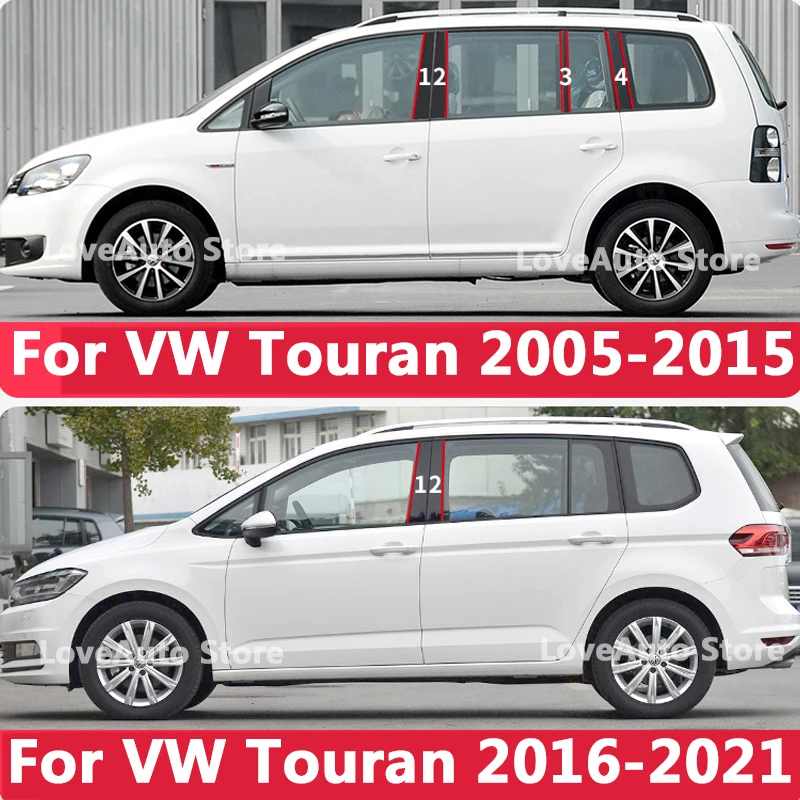 

Для Volkswagen VW Touran 2005-2021 Автомобильная центральная колонка на окно B C крышка столба отделка молдинги наклейка Рамка аксессуары