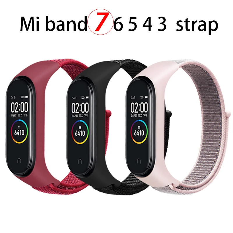 

Nylon Strap for Mi Band 7 6 Sport Loop Watch Belt Pulsera Correa Wristband for Xiaomi Mi Band 7 5 4 3 Replacement Bracelet