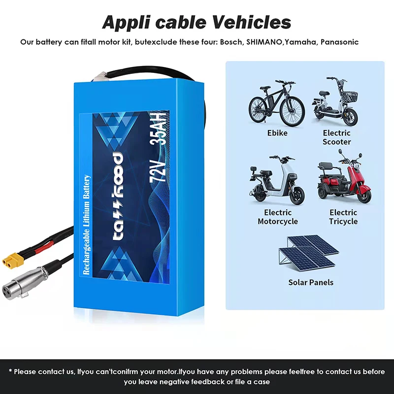 Комплект литиевых батарей 72 в 3000 Вт для самостоятельной сборки 35 А · ч 2000