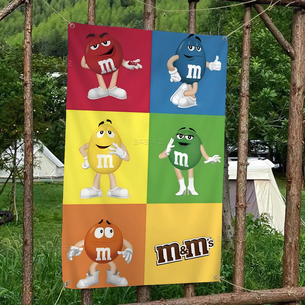 Candy M-MS C-Chocolate M&ampM'S Large Size Flags Printing Patterns Interesting Birthday Party Decorations Banner