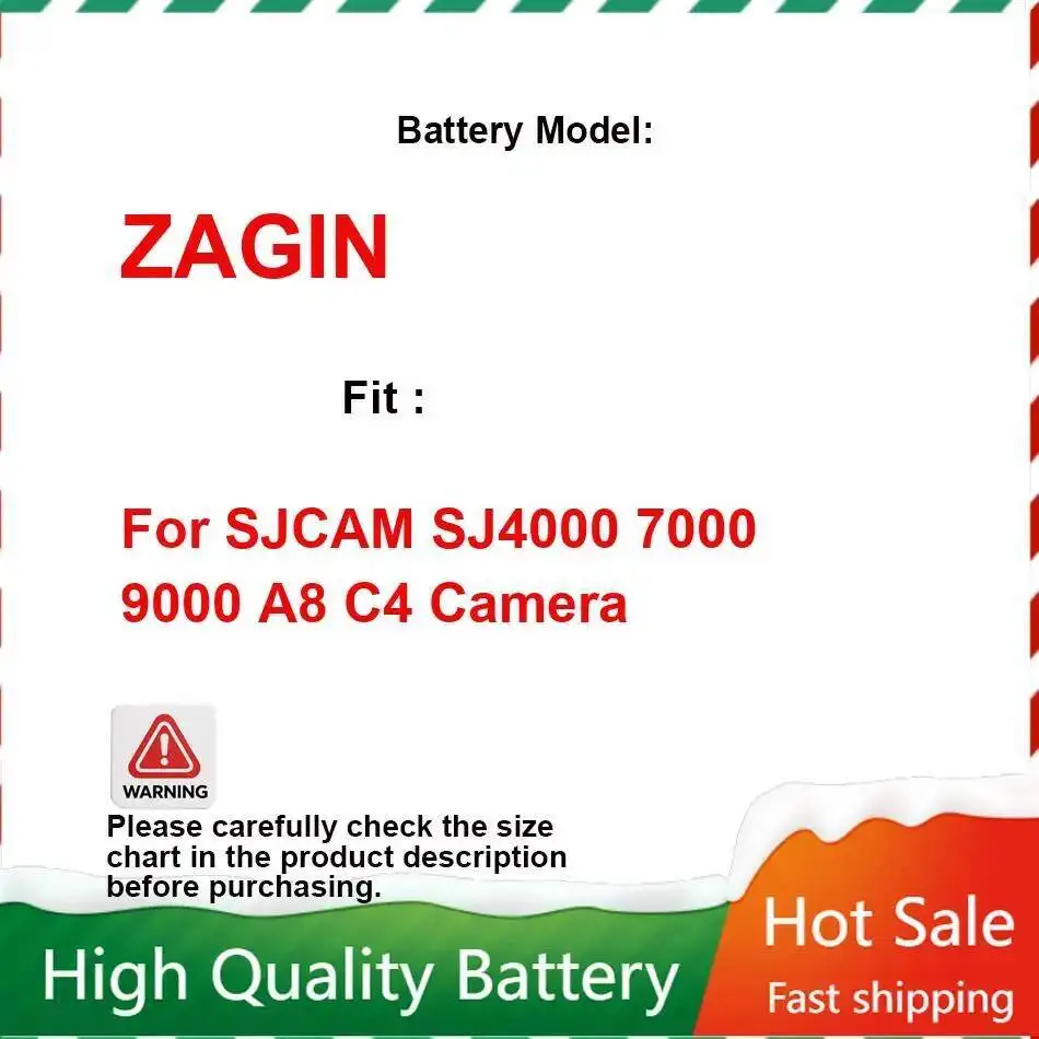 Фото Zagin для Sjcam SJ4000 7000 9000 A8 C4 аккумулятор для камеры 1350 мАч безопасный и надежный сильная совместимость №1