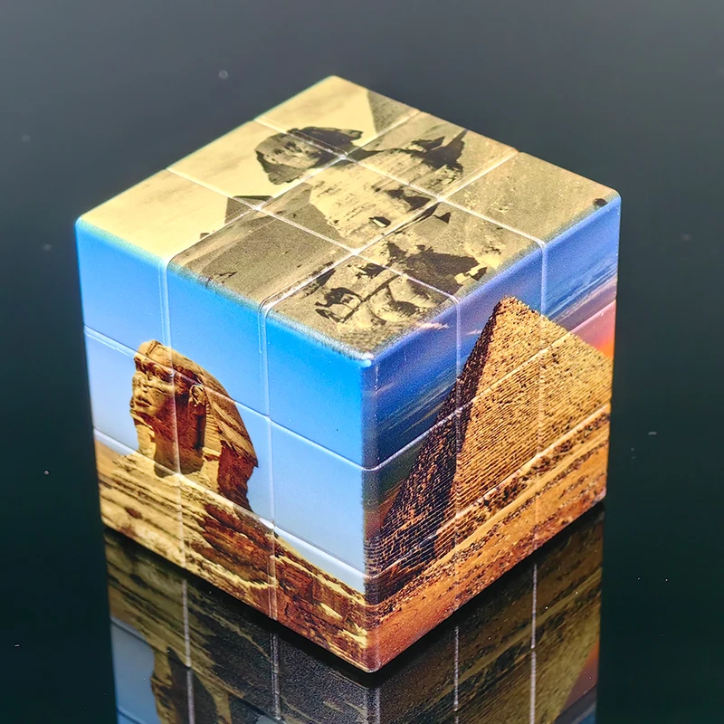 

3x3x3 3D UV Printing Pyramid Maglev Ball Core Magic Cube 3x3 Professional Speed Puzzle Hungarian Cubo Magico Fidget Toys
