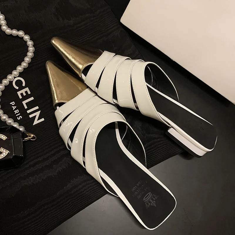 

2023 Summer New Trend Fashion Women Slippers Flats Casual Mules Shoes Beach Dress Sandals Slingbacks Slides Women Flip-flops