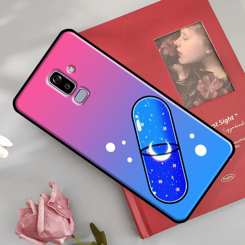 Moon Soda Tea Drink Chill Pill Case For Samsung Galaxy J8 A9 2018 A3 A5 J1 2016 J3 J5 J7 2017 A6 A8 J4 J6 Plus Back Cover