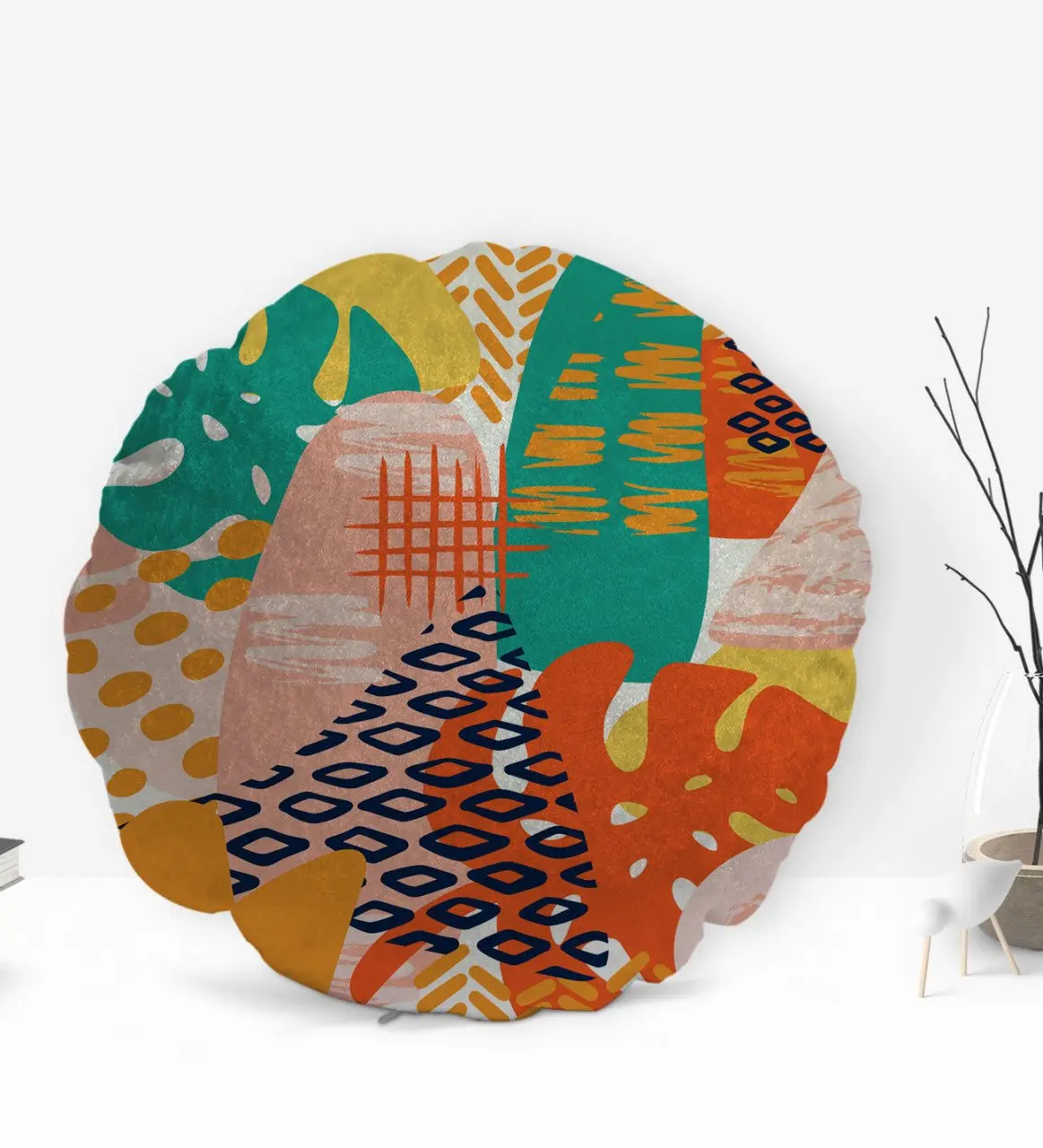 

BK подарок, Современная круглая декоративная подушка, украшение yastekk-3