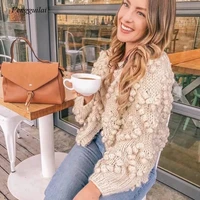autumn winter women casual sweater hairball knitted cardigan o neck long sleeve pink cardigan cute sweaters