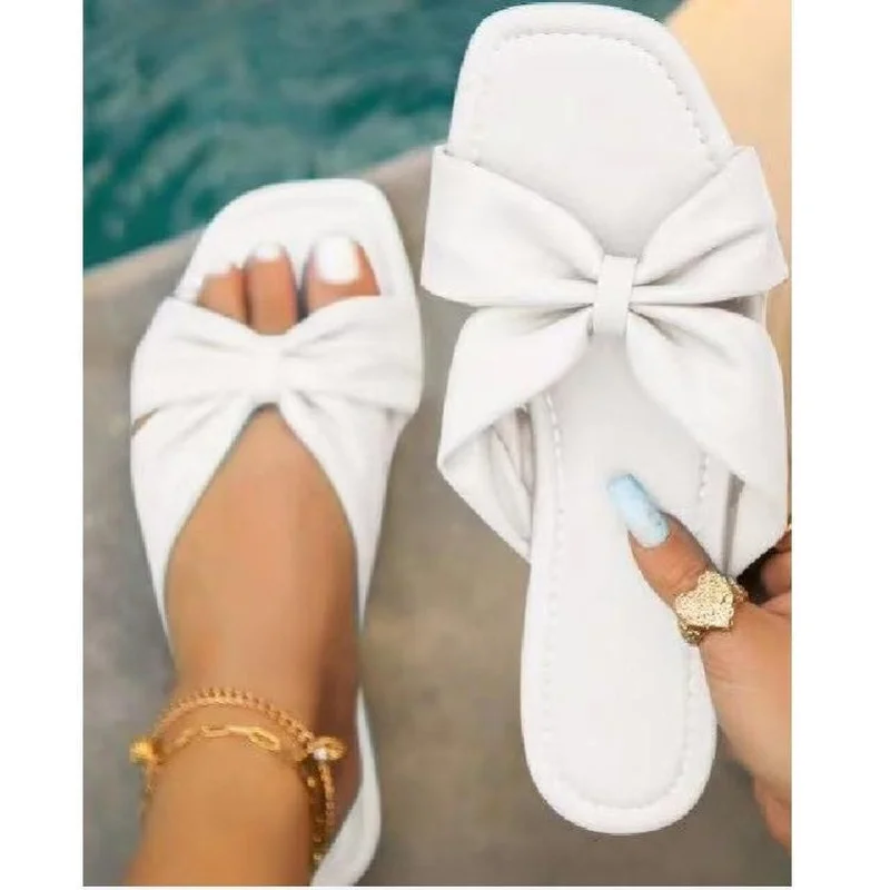 New Narrow Band Square Head Slippers Summer Fashion Slip on Women Sandy Beach Mules Slides Size 36-43 Shoes for Women