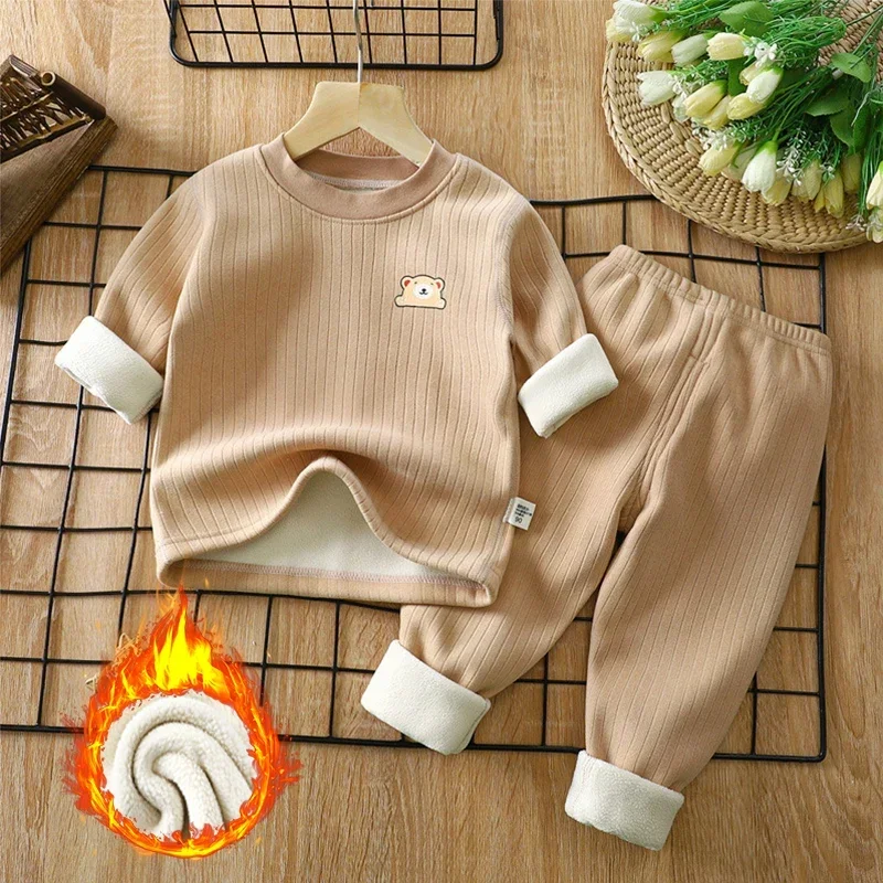 Детский пижамный комплект из 2 предметов милый осенне-зимний костюм для девочек