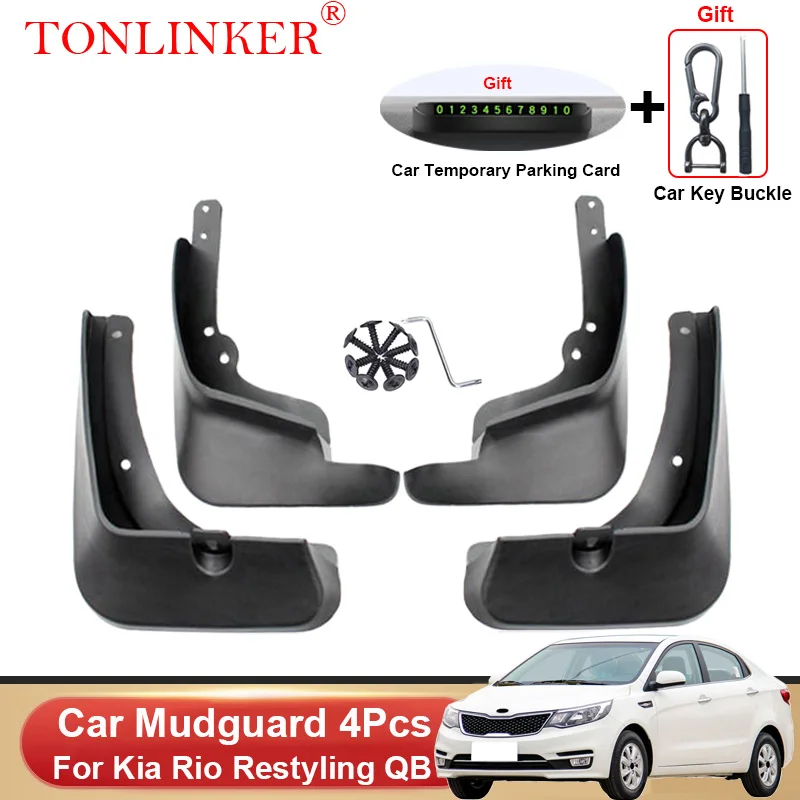 

TONLINKER Car Mudguard For Kia Rio QB Sedan Restyling 2015 2016 2017 Mudguards Splash Guards Fender Mudflaps Accessories