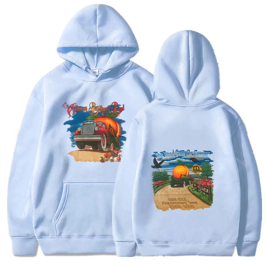 

The Allmann Brotherss Band Eat A Peach Vintage Print Hoodies Women's Cotton Pullovers Hip Hop Hooded Sweatshirts Round Neck Tops