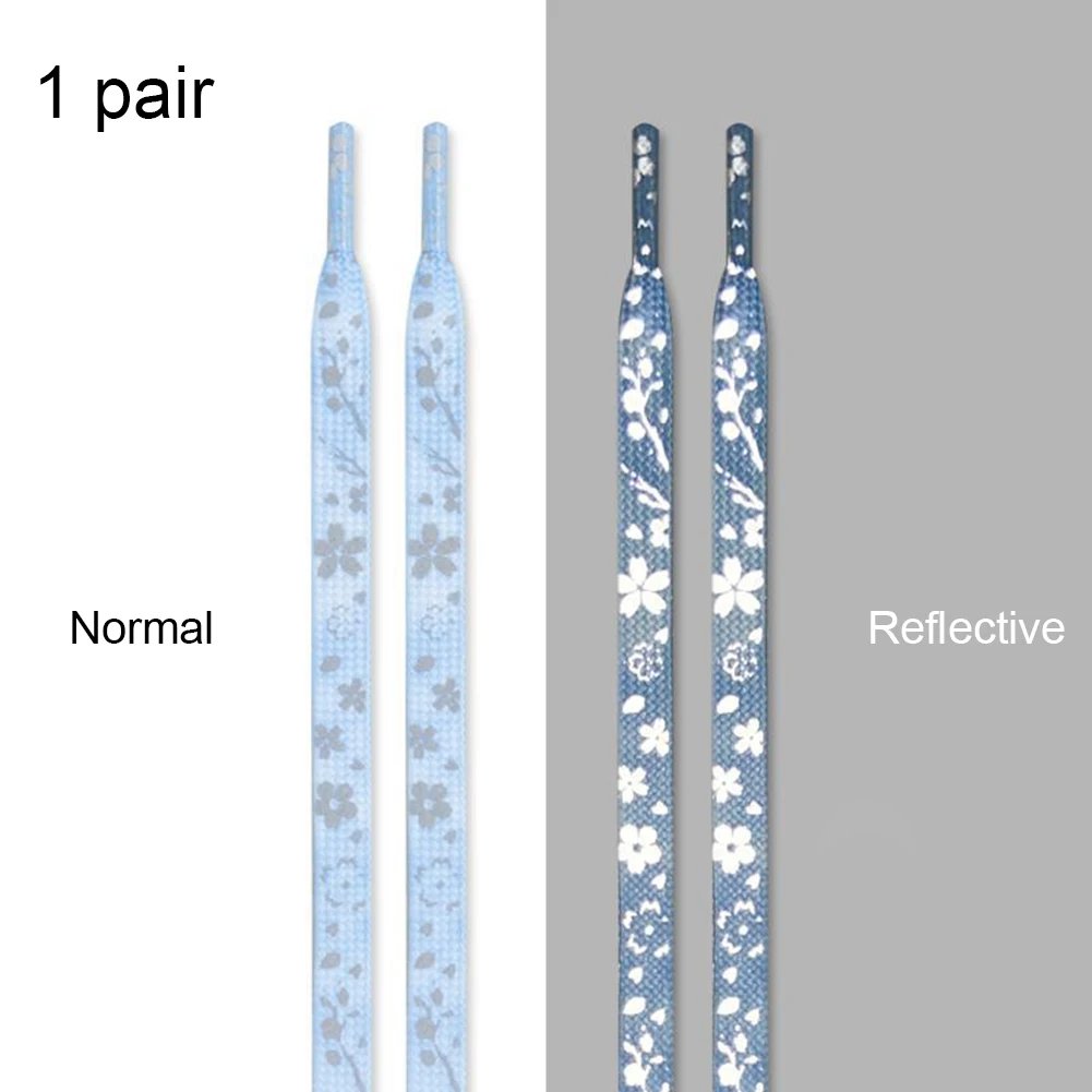 Luminous Reflection No Tie Shoe Sakura Laces Shoelaces Outdoor Sneakers Quick Safety Flat Shoelace Kids And Adult Lazy Laces