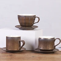 kubac hommi new stoneware handmade japanese style vintage coffee mug afternoon tea ceramic teacup set with saucer drop ship