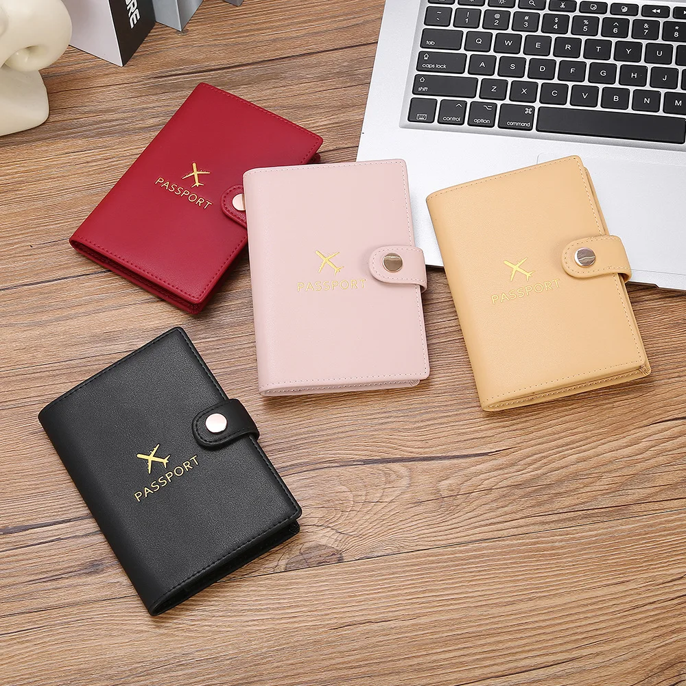 Fashion Style Travel Passport Cover Solid Color Genuine Leather Passport Holder with Card Slot Passport Wallet for Men and Women
