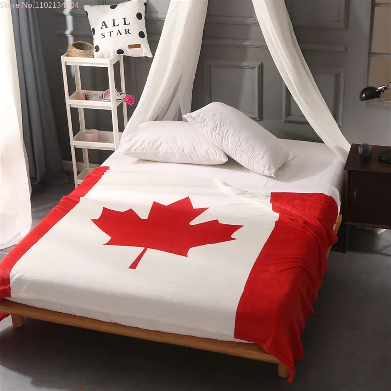 

200x150cm Canada UK USA Flag Blanket Stripe Star Soft Warm Fleece flannel Throw Home Plush Bedroom Sheet Winter Gift