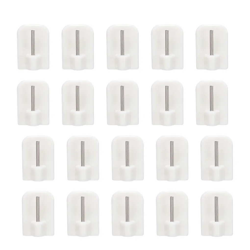 

20 Pieces Self Adhesive Wall Hook Bathroom Key Spoon Holder Hat Hanger