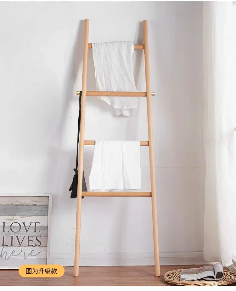 Вешалка с лестницей напольная трапециевидная вешалка для пальто из массива