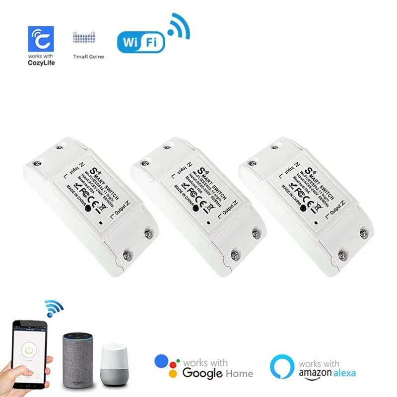 

10A WiFi Smart Light Switch Wireless Smart Breaker Controller Cozylife Life APP Remote Voice Control Work With Alexa Google Home