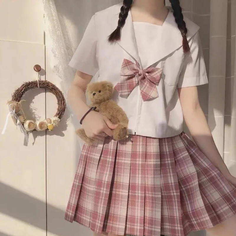 

women's vintage y2k kawaii skirt harajuku grunge High Waist Pleated Skirts Black Mini Plaid JK Uniform Students Clothes Y2K