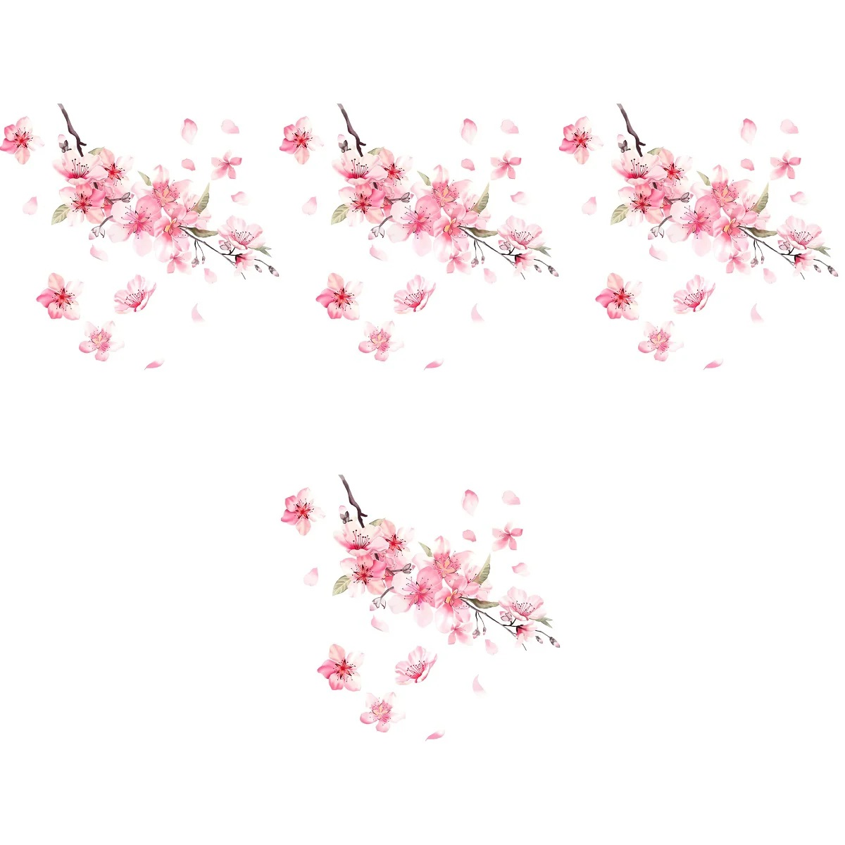 

4 Pieces Cherry Blossom Car Sticker Bumpers Hood Blossoms Decals Stickers Paper Miss Motorcycle Decor