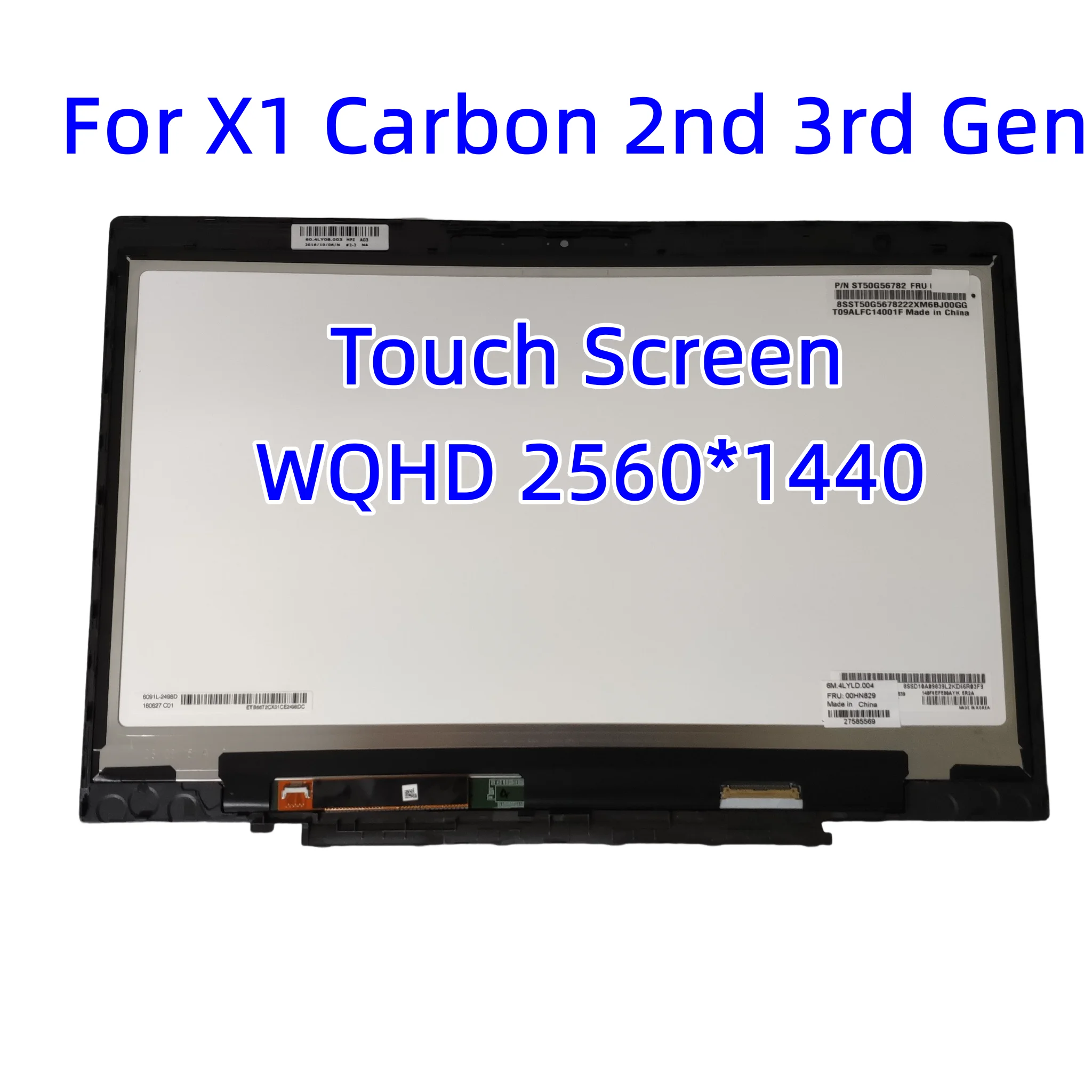 

For Lenovo ThinkPad X1 Carbon 2nd 3rd Gen LCD Touch Screen LP140QH1-SPA2 WQHD 00HN829 00HN833 00NY405 00NY424 04X5488 00HN842