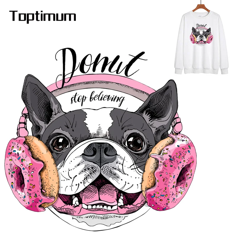 

Термонаклейки для одежды, нашивки «сделай сам», значки, наклейки на одежду, теплопередача, крутая музыкальная собака для футболок, Аппликац...