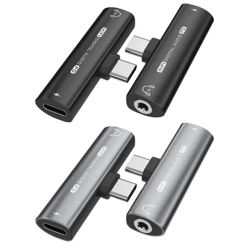 

2 In 1 Type C To 3.5mm Jack TypeC Audio Splitter Headphone Cable Earphone PD 27W Adapter