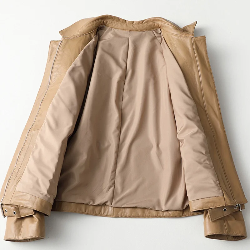 Женская Повседневная кожаная куртка облегающее качественное пальто из