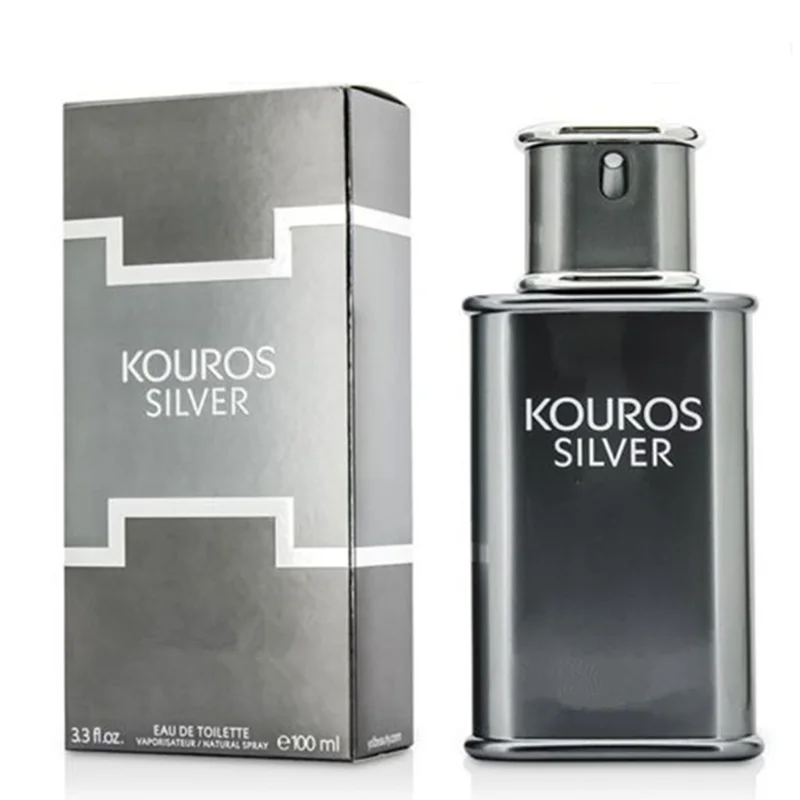 Mais vendido kouros prata original masculino perfumes de longa duração fragrância spray corporal colônia para homem desodorante