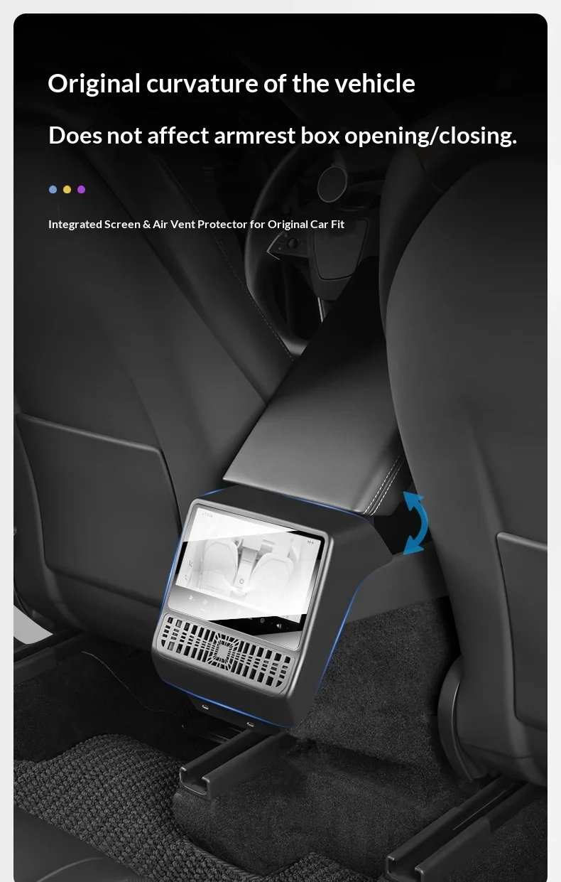 Фото Для Tesla Model Y Juniper Model 3 Highland: Накладка на центральный воздуховод задней консоли, пылезащитная крышка, аксессуары для стайлинга автомобиля №5