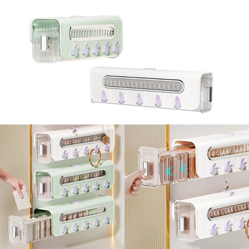 

67JB Wall Mounted Underwear Organzer Clear MultifunctionBra Jewelry Necklace